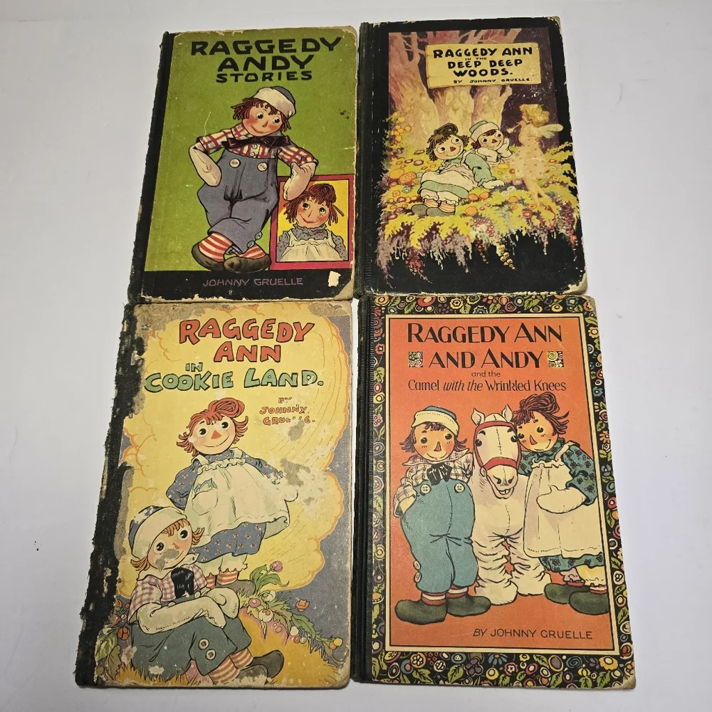 Vintage 1920s "Raggedy Ann & Andy" Hardcover Books Mix Set *4* by Johnny Gruelle - Picture 1 of 16